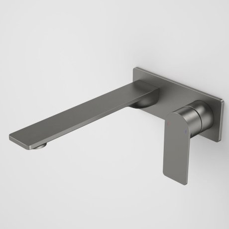 Caroma Urbane II 220mm Low Lead Wall Basin/Bath Mixer Rectangle Gunmetal 99642GM6AF - Special Order