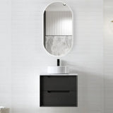 Otti Byron Wall Hung Vanity, Black Oak