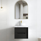 Otti Byron Wall Hung Vanity, Black Oak