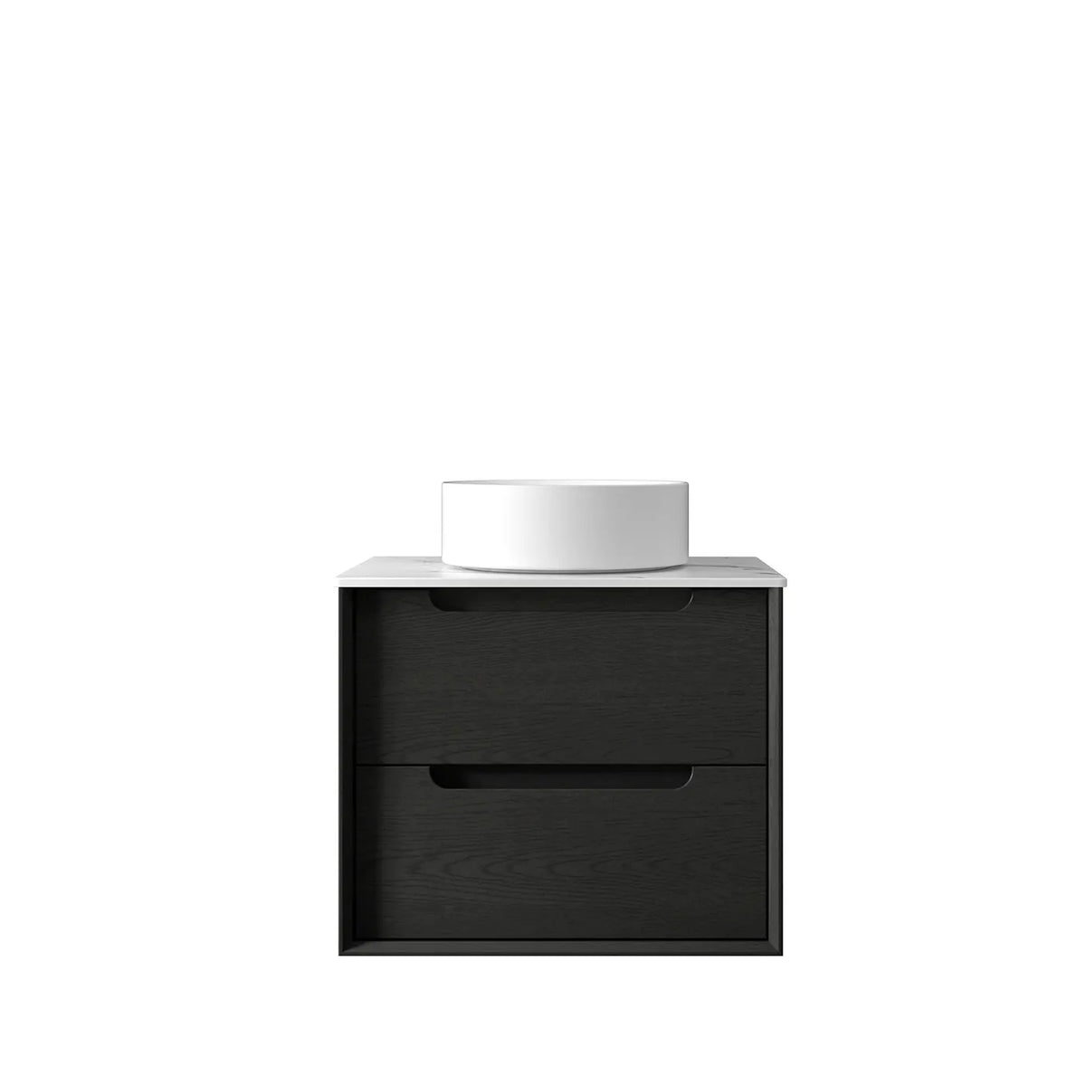 Otti Byron Wall Hung Vanity, Black Oak