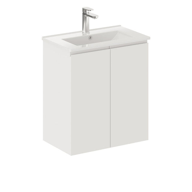 Fienza Siska 60Df Slim 600Mm White Wall Hung Vanity Unit Satin- Special Order Units