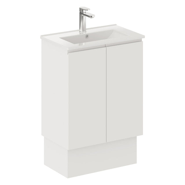 Fienza Siska 60Dfk 600Mm Satin White Vanity With Kickboard - Special Order Units