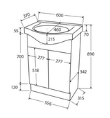Fienza Antonio 60Ekw 600Mm White Vanity Unit - Special Order Units