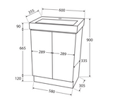 Fienza Regent 60Vkw Slim 600Mm White Vanity Unit - Special Order Units