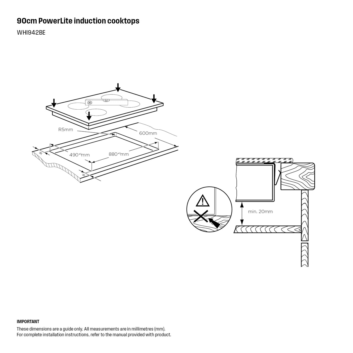 Westinghouse WHI942BE 90cm Induction Cooktop - Carton Damage Discount