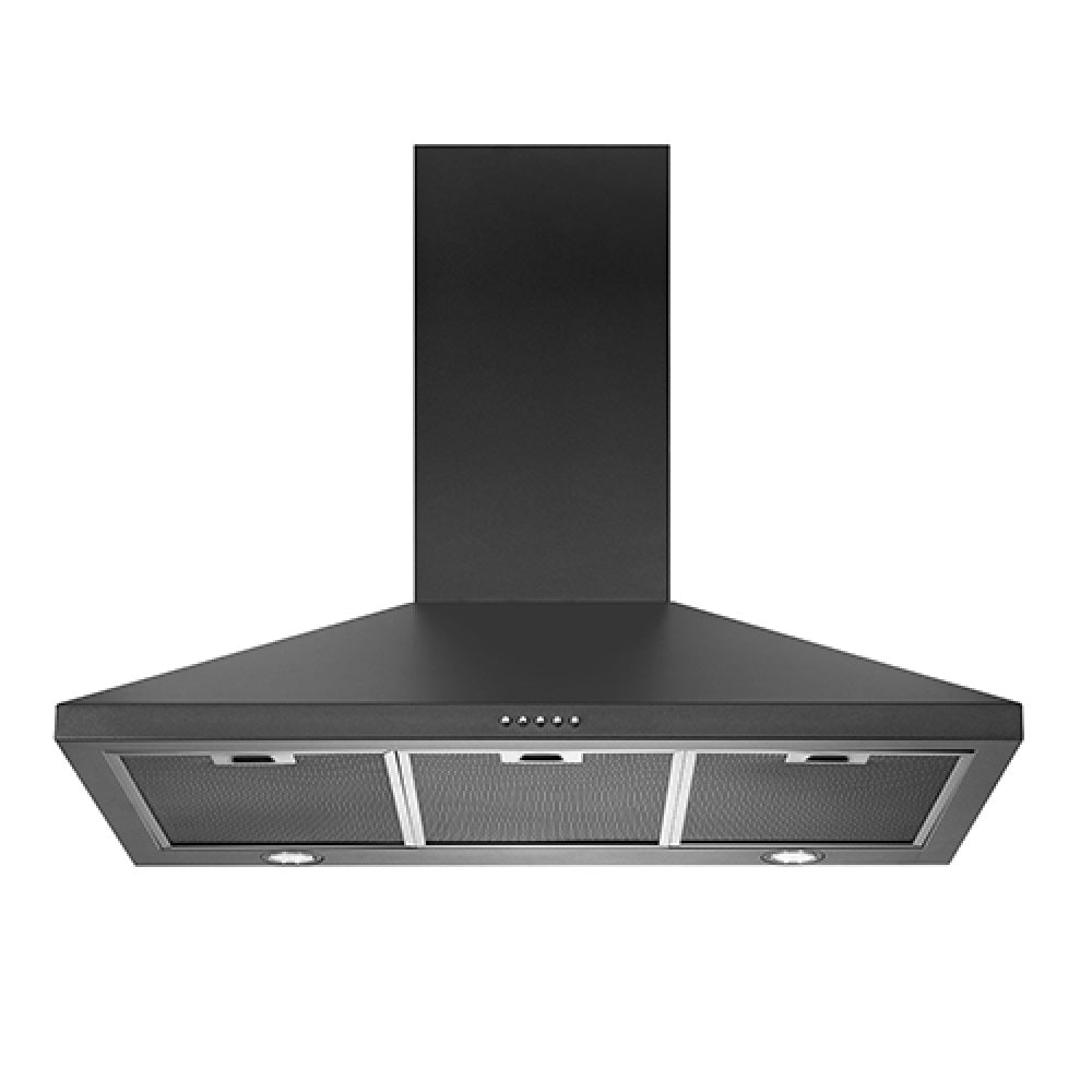 Schweigen TRI-900B 90cm Non Silent Wall Mount Rangehood, 1080m3/hr, Matte Black