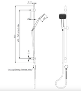 Greens Glide Syntra Rainboost Rail Shower, Chrome, 64400CP
