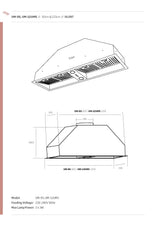 Schweigen UM-9SINL 90cm Silent Inline Motor Undermount Rangehood, 1600m3/hr, Stainless Steel