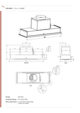 Schweigen UM-PA9SINL 90cm Silent Inline Motor Undermount Rangehood, 1600m3/hr, Stainless Steel