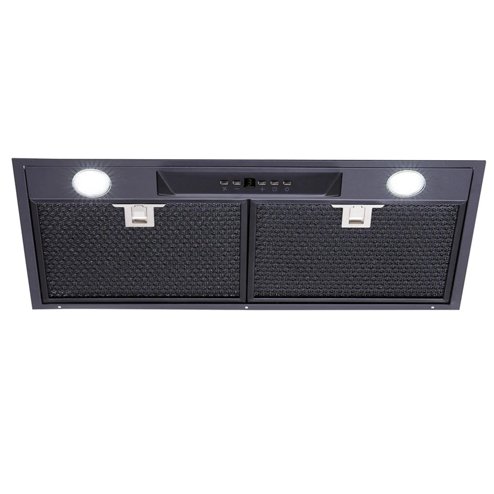 Schweigen UM1170-6BSINL 60cm Silent Inline Motor Undermount Rangehood, 1600m3/hr, Black