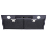 Schweigen UM1170-6BSINL 60cm Silent Inline Motor Undermount Rangehood, 1600m3/hr, Black