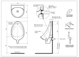 Caroma 666102W Torres Wall Hung Urinal, Back Inlet