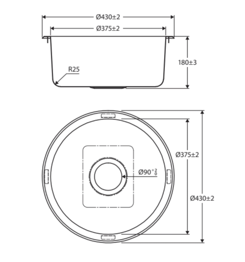 Fienza Tiva 68103 Stainless Steel Round Kitchen Sink - Special Order Laundry Insert Sinks