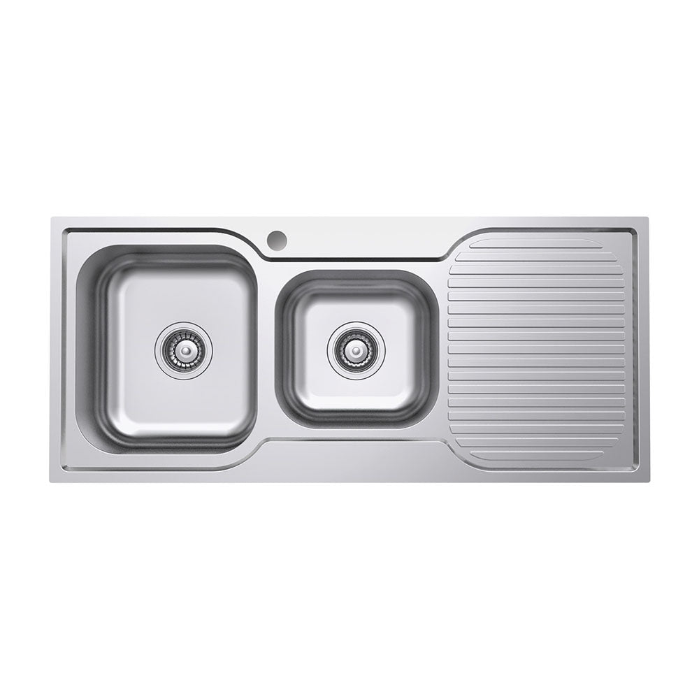 Fienza Tiva 1080 1.75 Kitchen Sink With Drainer Left Bowl 68106L - Special Order Top Mounted Sinks
