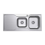 Fienza Tiva 1080 1.75 Kitchen Sink With Drainer Right Bowl 68106R - Special Order Top Mounted Sinks