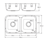 Fienza Tiva 68109 Stainless Steel Double Kitchen Sink - Special Order Undermount Sinks