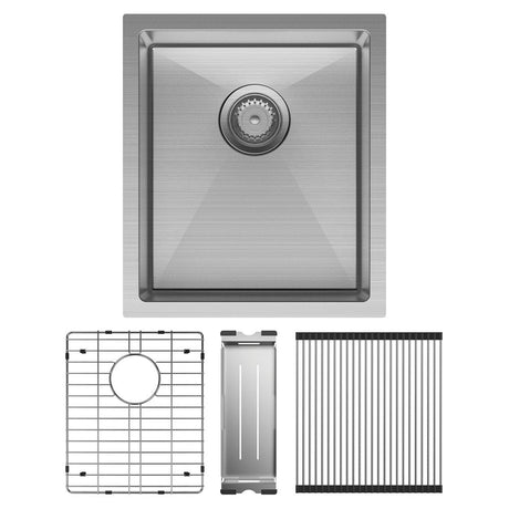 Fienza Single Bowl Kitchen Sink Kit - Stainless Steel 68400Kit Top Mounted Sinks