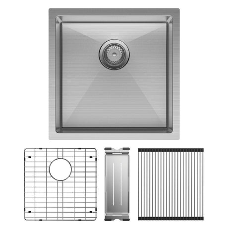 Fienza Single Bowl Kitchen Sink Kit - Stainless Steel 68401Kit Top Mounted Sinks