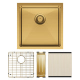 Fienza Single Bowl Kitchen Sink Kit - Rugged Brass 68401Rbkit Top Mounted Sinks