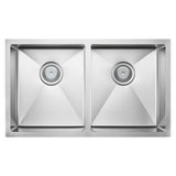 Fienza 68403AS Hana Anti Scratch Double Bowl Sink, 760x450x200mm, Stainless Steel