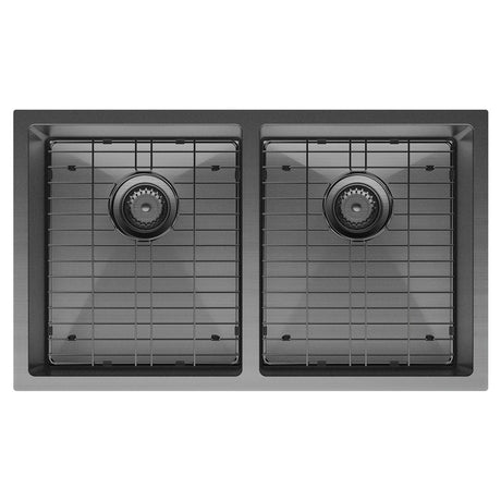 Fienza Double Bowl Kitchen Sink Carbon Metal 68403Cm - Special Order Top Mounted Sinks