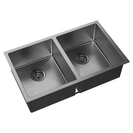 Fienza Double Bowl Kitchen Sink Carbon Metal 68403Cm - Special Order Top Mounted Sinks