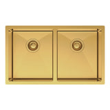 Fienza Hana 68403RB 27L/27L Double Kitchen Sink, Rugged Brass