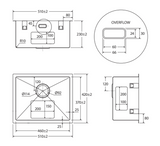 Fienza Hana 68500 39L Stainless Steel Laundry Sink With Overflow Insert Sinks