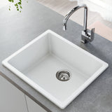 Fienza 68602W Kuro Granite 38L Single Bowl Kitchen Sink, Matte White