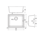 Fienza 68602W Kuro Granite 38L Single Bowl Kitchen Sink, Matte White