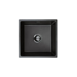 Fienza 68611 Kuro Granite 29L Single Bowl Kitchen Sink, Matte Black