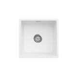 Fienza 68611W Kuro Granite 29L Single Bowl Kitchen Sink, Matte White