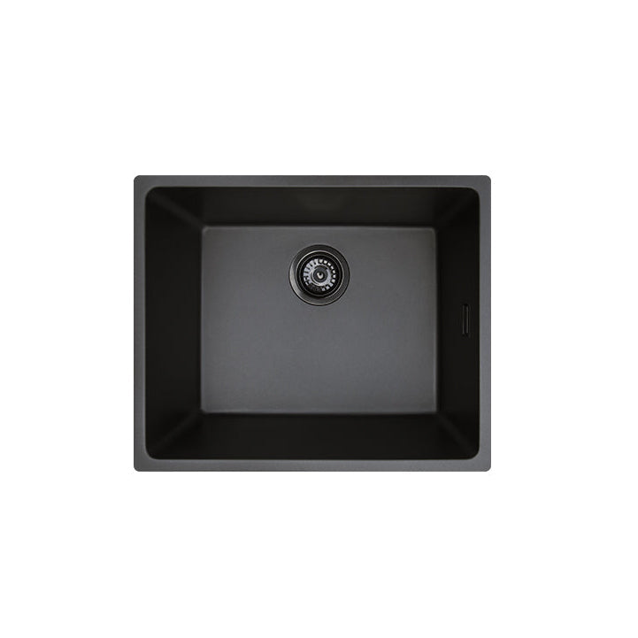 Fienza 68612 Kuro Granite 39L Single Bowl Kitchen Sink, Matte Black