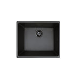 Fienza 68612 Kuro Granite 39L Single Bowl Kitchen Sink, Matte Black