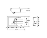 Fienza 68614W Kuro Granite 39L Single Kitchen Sink with Drainer, Matte White, No Tap Hole