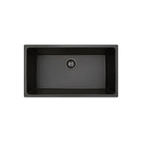 Fienza 68615 Kuro Granite 59L Single Bowl Kitchen Sink, Matte Black