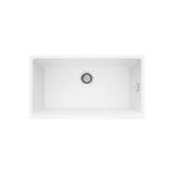 Fienza 68615W Kuro Granite 59L Single Bowl Kitchen Sink, Matte White