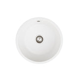 Fienza 68619W Kuro Granite 25L Round Single Bowl Kitchen Sink, Matte White