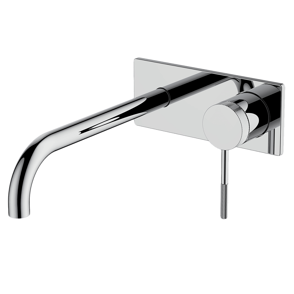 Abey Poco Knurled Wall Bath/Basin Set, 220mm, Chrome, 6B-WS220-K