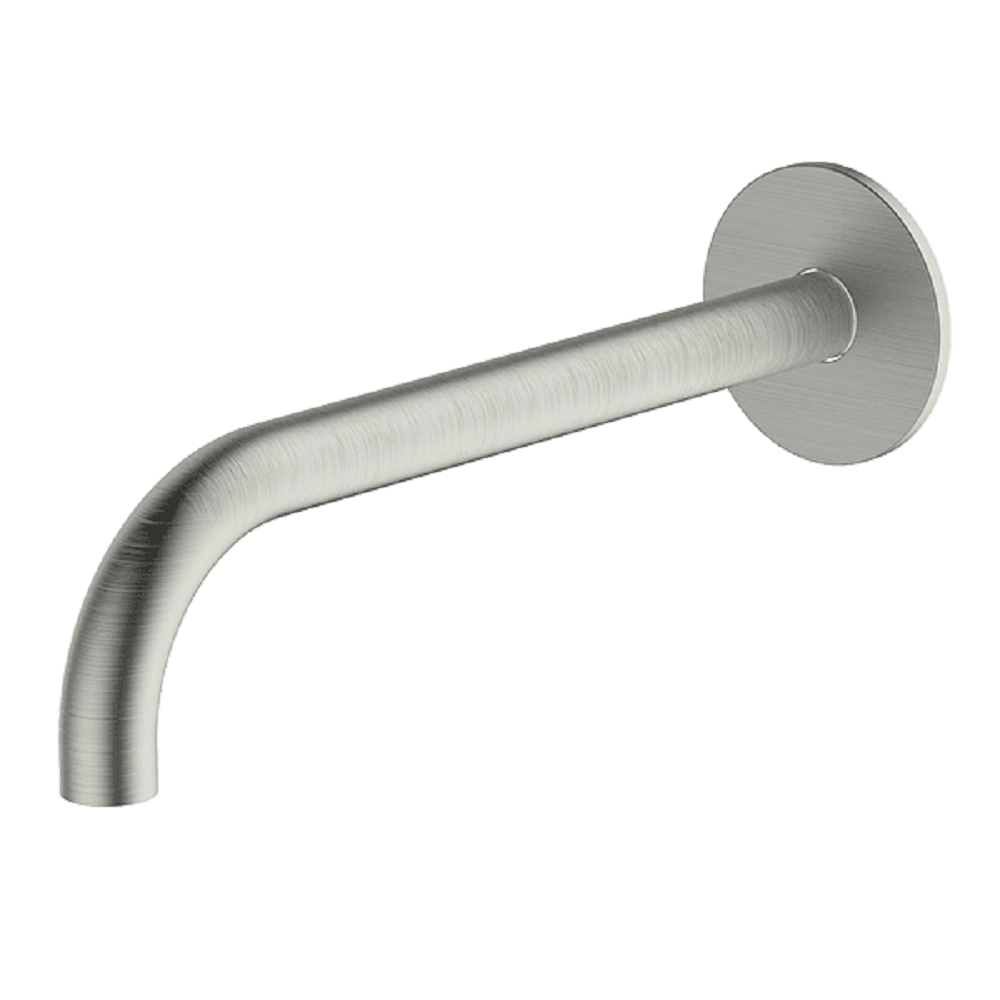 Abey Poco Curved Bath/Basin Spout, 220mm, Brushed Nickel, 6S-C220-BN