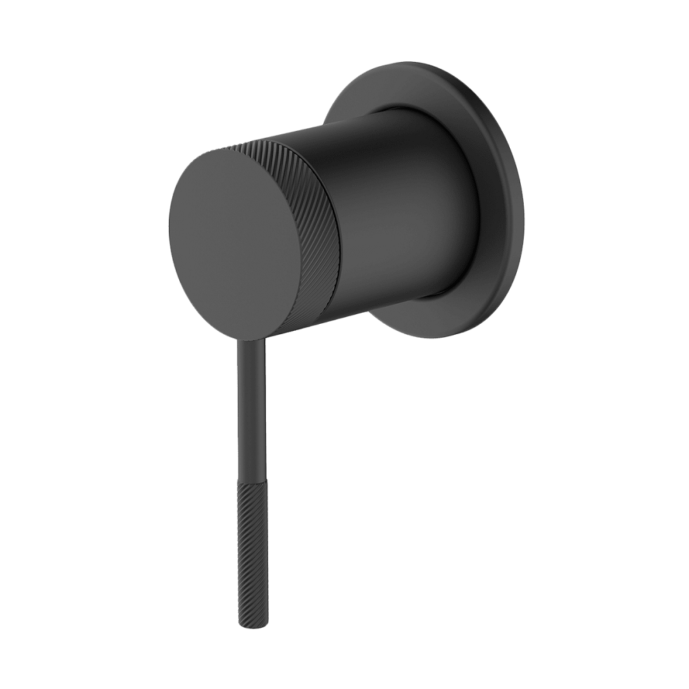 Abey Poco Knurled Shower Mixer, (Trim Only), Black, 6SH-EXT-KB