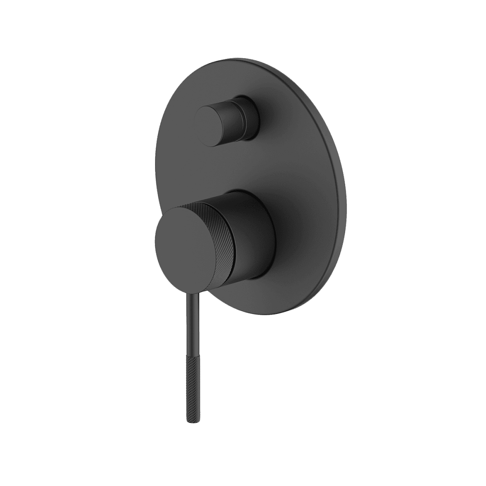 Abey Poco Knurled Shower Diverter Mixer, (Trim Kit Only), Black, 6SHD-EXT-KB