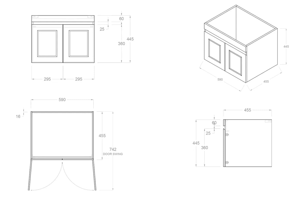 Otti Hampton Mark II Wall Hung Vanity - Satin White