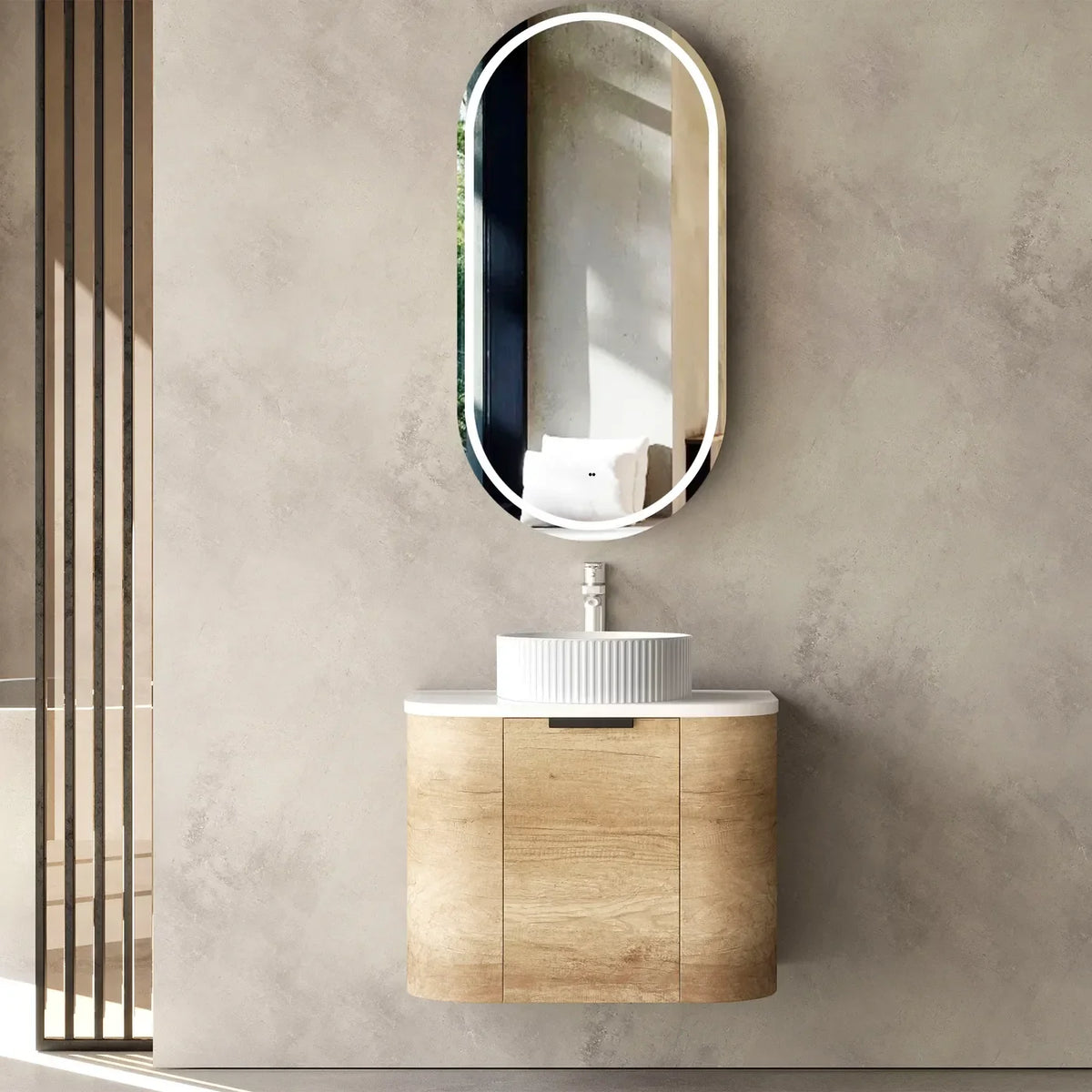Otti Bondi Wall Hung Vanity, Natural Oak