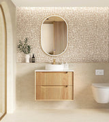 Otti Byron Wall Hung Vanity, Fluted Woodland Oak