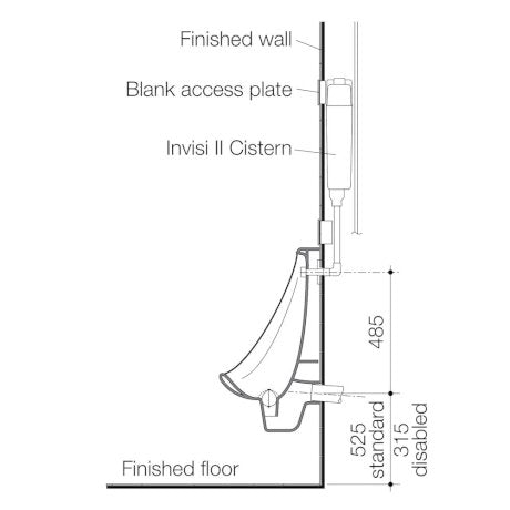 Caroma 742100W Torres Invisi Series II Urinal Suite