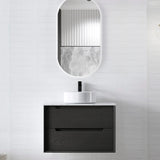 Otti Byron Wall Hung Vanity, Black Oak