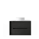 Otti Byron Wall Hung Vanity, Black Oak