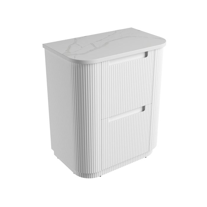 Aulic 750mm Curva Floorstanding Vanity with Solid Surface Top Palis Top CA57-750-ST66FT Vanity Units