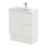 Fienza Siska 75Dfkr Slim 750Mm Satin White Vanity Unit With Kickboard Right Drawers - Special Order